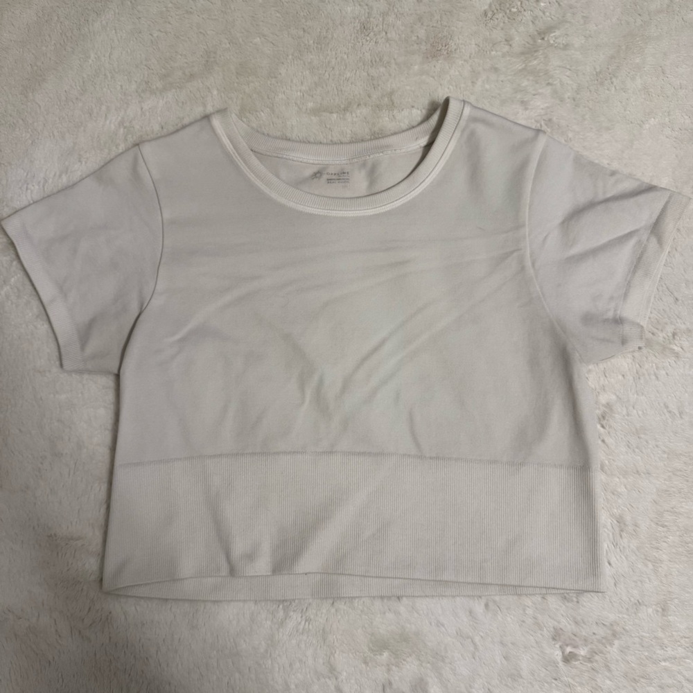 offline by aerie white seamless cropped t shirt